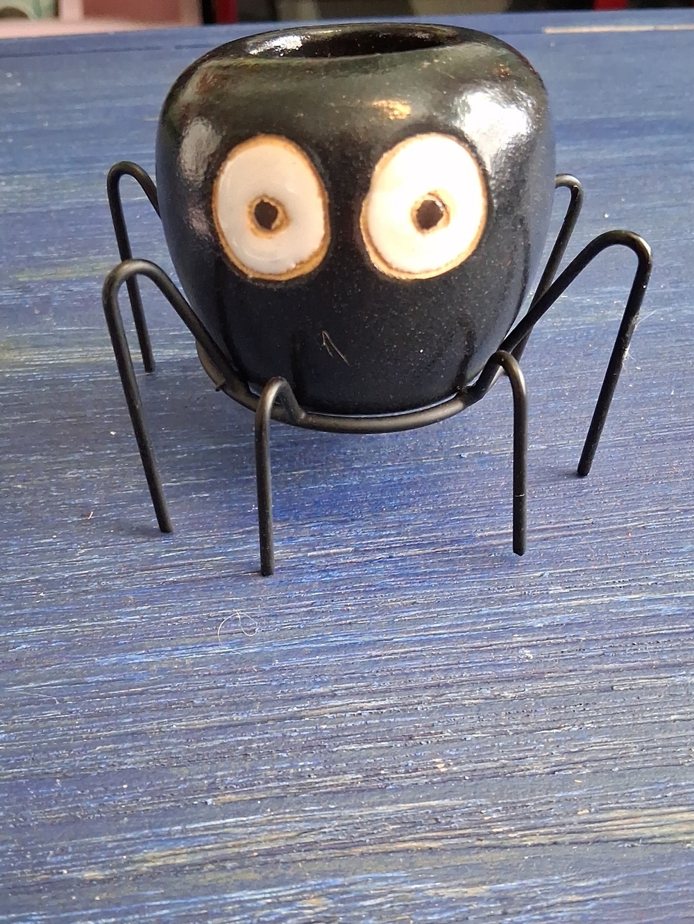 Black Spider Ceramic Mini plant pot